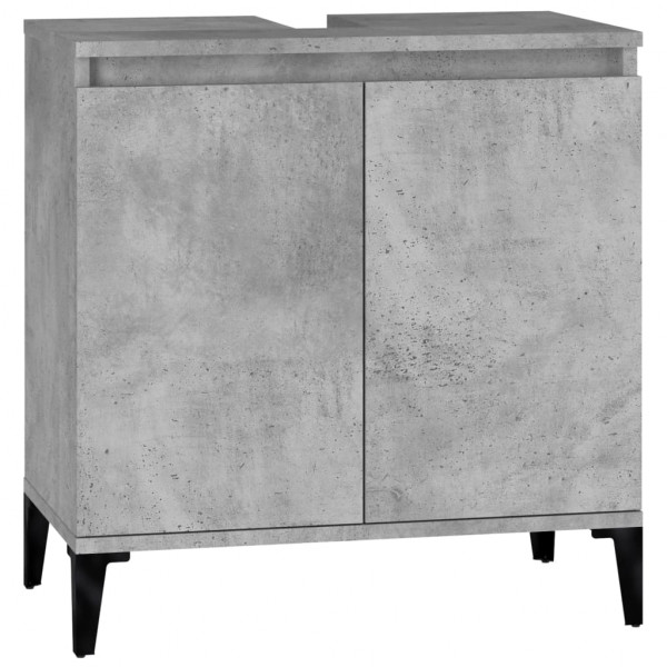 Armario de lavabo madera contrachapada gris hormigón 58x33x60cm M 2