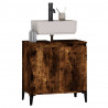 Armario de lavabo madera contrachapada roble ahumado 58x33x60cm 4