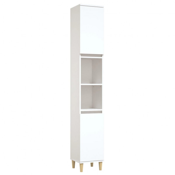 Armario de baño madera contrachapada blanco 30x30x190 cm M 2