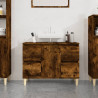 Armario de lavabo madera contrachapada roble ahumado 80x33x60cm 1