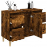 Armario de lavabo madera contrachapada roble ahumado 80x33x60cm 4