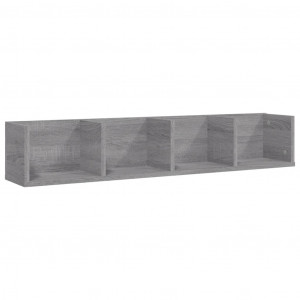 Estante de pared para CD madera contrachapada gris 100x18x18 cm H