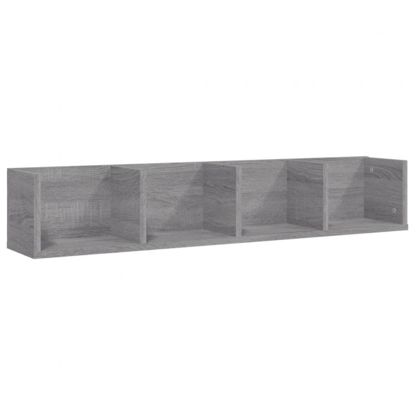 Estante de pared para CD madera contrachapada gris 100x18x18 cm M 2