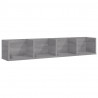 Estante de pared para CD madera contrachapada gris 100x18x18 cm 2