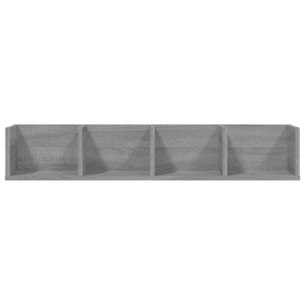 Estante de pared para CD madera contrachapada gris 100x18x18 cm M 4