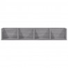 Estante de pared para CD madera contrachapada gris 100x18x18 cm 4