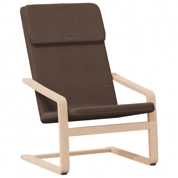 Sillón de relax con taburete tela marrón oscuro M 5
