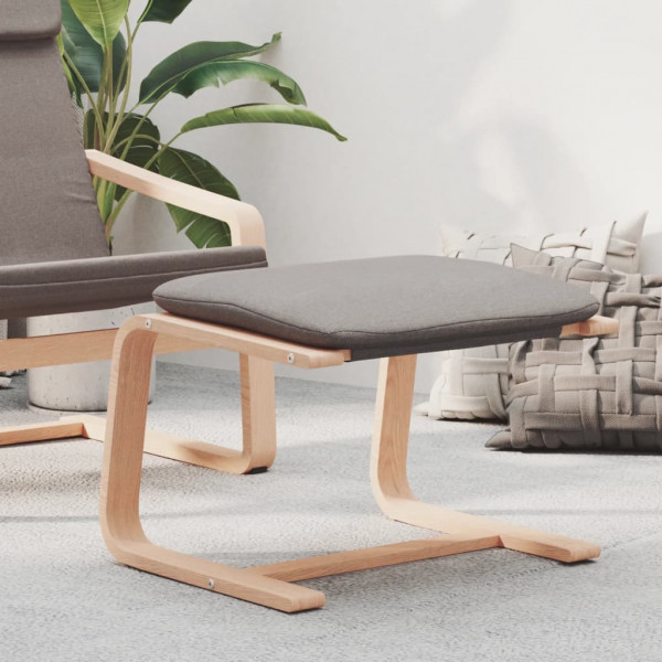 Reposapiés de tela gris taupe 51x41x40 cm D