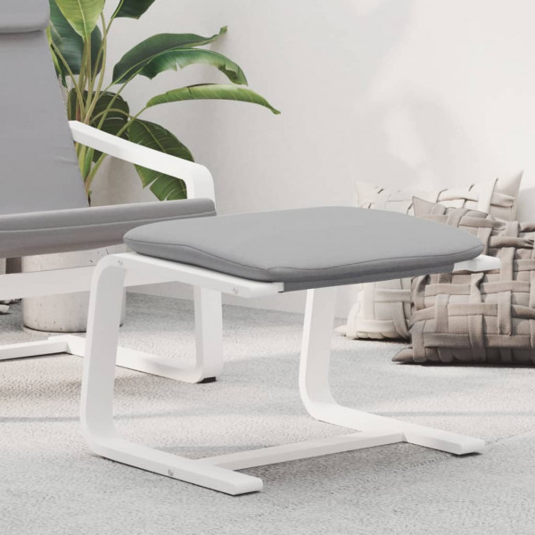 Reposapiés de tela gris claro 51x41x40 cm M 4