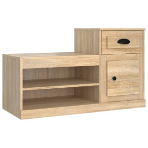 Mueble zapatero madera contrachapada roble Sonoma 100x42x60 cm H