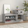 Mueble zapatero madera contrachapada gris hormigón 100x42x60 cm 3