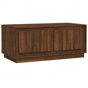 Mesa de centro madera contrachapada marrón roble 102x50x44 cm H
