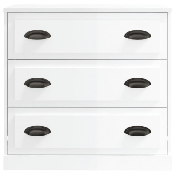 Aparadores 2 uds madera contrachapada blanco brillo M 4
