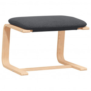 Apoio de pés 51x41x40 cm tecido cinzento-escuro H