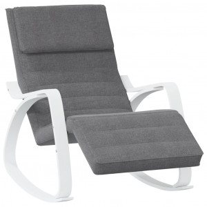 Silla mecedora de tela gris oscuro H