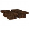 Mesa de centro madera contrachapada roble ahumado 90x90x28 cm 4