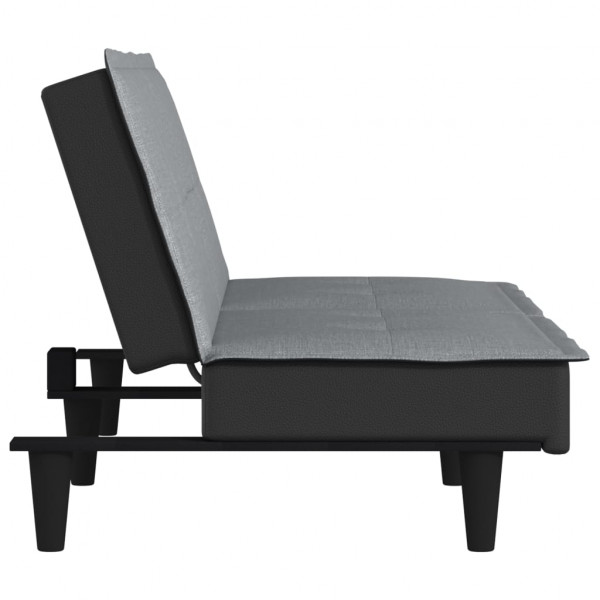 Sofá-cama tecido cinzento-claro M 5