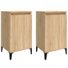 Mesitas de noche 2 uds madera contrachapada roble 40x35x70 cm 2