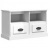 Mueble de TV madera contrachapada blanco brillo 80x35x50 cm 2