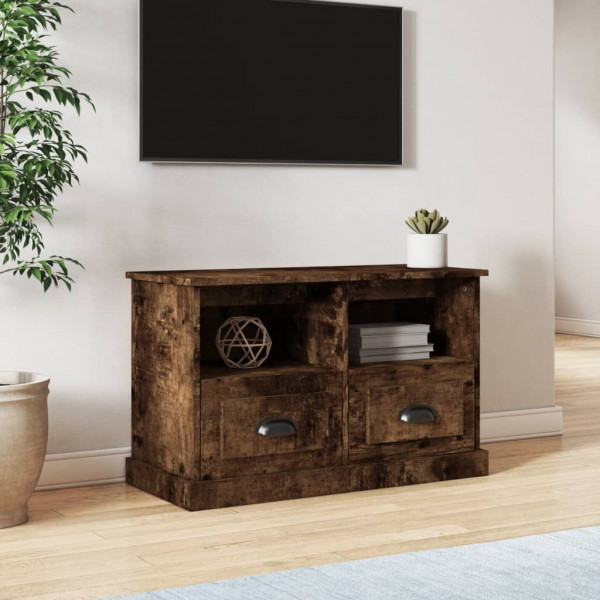 Mueble para TV madera contrachapada roble ahumado 80x35x50 cm D
