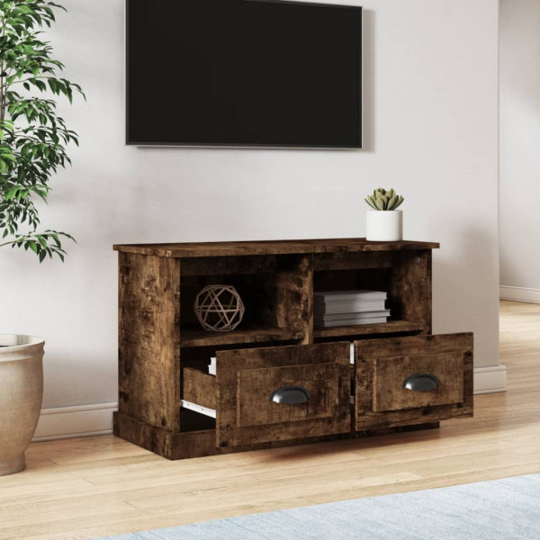 Mueble para TV madera contrachapada roble ahumado 80x35x50 cm M 3