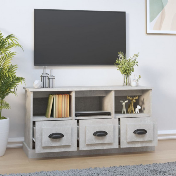 Mueble para TV madera contrachapada gris hormigón 100x35x50 cm M 3
