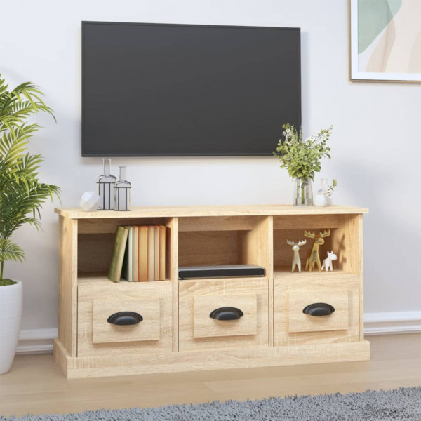 Mueble para TV madera contrachapada roble Sonoma 100x35x50 cm D