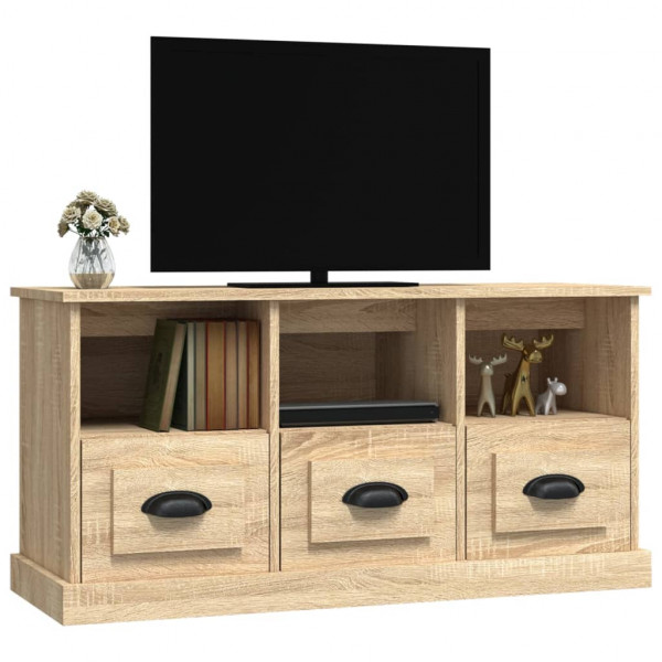 Mueble para TV madera contrachapada roble Sonoma 100x35x50 cm M 4
