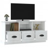 Mueble de TV madera contrachapada blanco brillo 100x35x50 cm 5