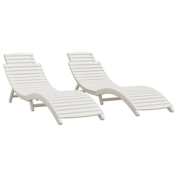 Espreguiçadeiras 2 pcs 184x55x64 cm acácia maciça branco M 3