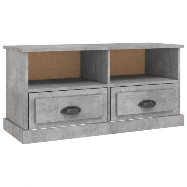 Mueble de TV madera contrachapada gris hormigón 93x35.5x45 cm M 2
