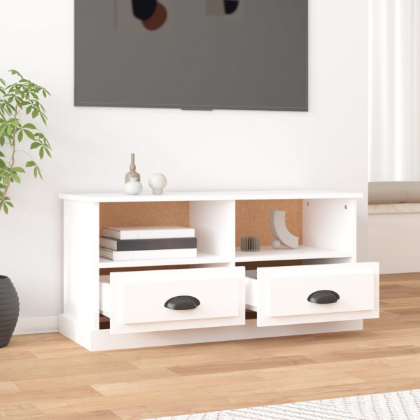 Mueble para TV madera contrachapada blanco 93x35.5x45 cm M 3