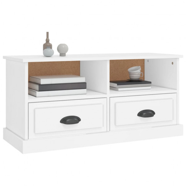 Mueble para TV madera contrachapada blanco 93x35.5x45 cm M 4