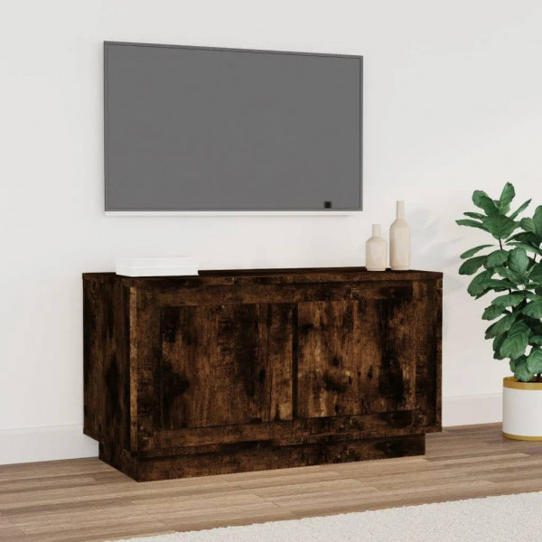 Mueble para TV madera contrachapada roble ahumado 80x35x45 cm D