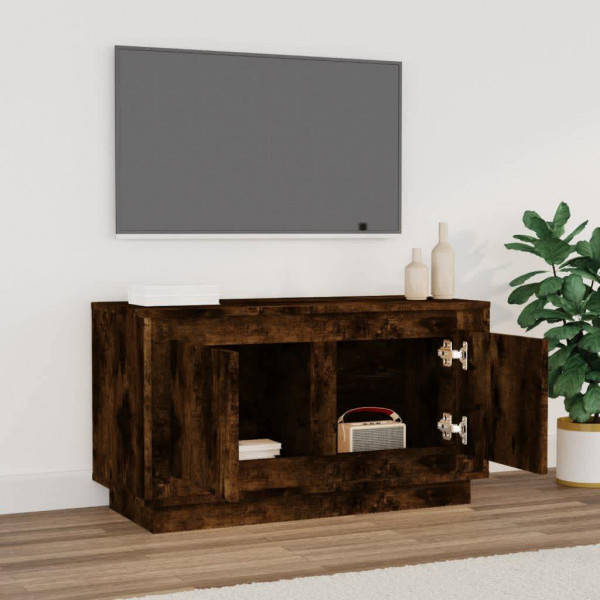 Mueble para TV madera contrachapada roble ahumado 80x35x45 cm M 3