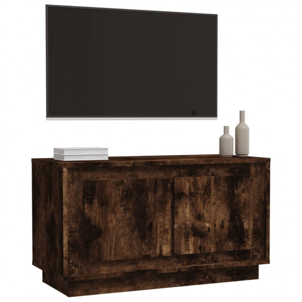 Mueble para TV madera contrachapada roble ahumado 80x35x45 cm M 4