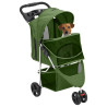 Carrinho dobrável para cães 80x46x98 cm tecido oxford verde 2