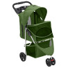 Cochecito para perros plegable tela oxford verde 80x46x98 cm 3