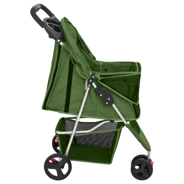 Cochecito para perros plegable tela oxford verde 80x46x98 cm M 5