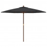 Sombrilla de jardín con poste de madera negro 299x240 cm 4