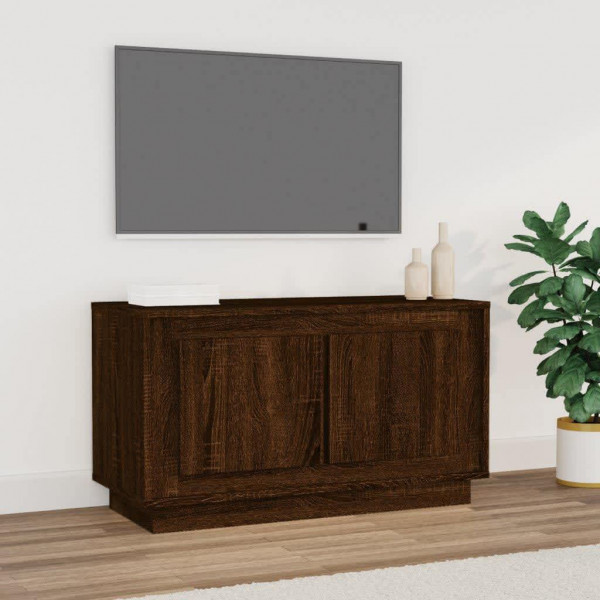 Mueble para TV madera contrachapada roble marrón 80x35x45 cm D