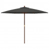 Sombrilla jardín con poste de madera gris antracita 299x240 cm 4