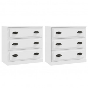 Aparadores 2 pcs derivados de madeira branco H