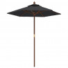 Sombrilla de jardín con poste de madera negro 196x231 cm 2