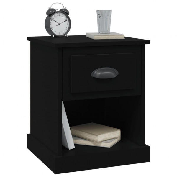 Mesitas de noche 2 uds madera contrachapada negro 39x39x47.5 cm M 5