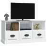 Mueble de TV madera contrachapada blanco 100x35x50 cm 4
