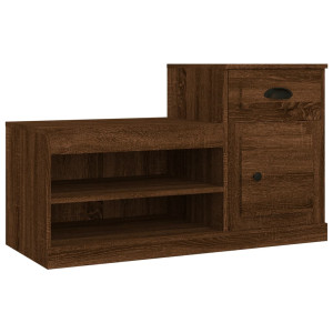 Mueble zapatero madera contrachapada roble marrón 100x42x60 cm H
