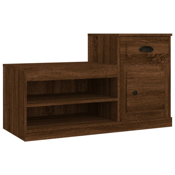 Mueble zapatero madera contrachapada roble marrón 100x42x60 cm M 2