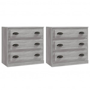 Aparadores 2 piezas madera contrachapada gris Sonoma H