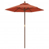 Sombrilla de jardín con poste de madera terracota 196x231 cm 2